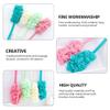 FOMIYES 3-Piece Back Rub Brush Set Bath Accessories for Shower Long Handle Bathing Tools Back and Cleaning Brush view 4