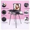 DWLOMHE Makeup Case with Password Safe Lock & Full Screen Lighted Mirror & 3 Light Colors Travel Cosmetic Organizer Box, Travel Beauty Vanity Handle Case view 2