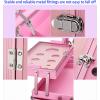 DWLOMHE Makeup Case with Password Safe Lock & Full Screen Lighted Mirror & 3 Light Colors Travel Cosmetic Organizer Box, Travel Beauty Vanity Handle Case view 4