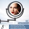 ZHANGY 8 Inch Wall Mounted Makeup Mirror with LED Lights, Plug 3X Magnifying Mirror, Wall 360Rotatable Extendable Double-Sided, Bathroom and in Beauty and Personal Care, Zirconia Gold view 3