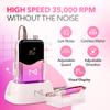 M Mase- Professional Nail Drill Machine - Coreless 2-in-1 Nail File - Electric, Cordless, 35000 RPM, HD Display - Electric Nail Drill for Professional & Home Use (Unicorn Purple) view 2