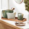 3pc Plaid & Stripes Travel Pouch Set Green/Cream - Hearth & Hand with Magnolia view 4