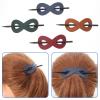 Beaupretty 4pcs Leather Hair Barrette Wood Stick Hairpin Holder for Braids and Buns view 4