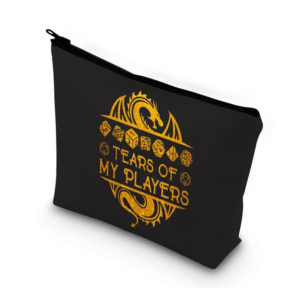 BDPWSS Tears Of My Players Funny RPG Gamer Cosmetic Bag d20 Dice Gift (tears of players bl)