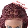 12.5x4.75 Hand Braided Swiss Lace Front Twisted Cornrow Braided Wigs with Baby(#T1B/BUG Black Mix Red) view 4