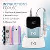 M Mase- Professional Nail Drill Machine - Coreless 2-in-1 Nail File - Electric, Cordless, 35000 RPM, HD Display - Electric Nail Drill for Professional & Home Use (Teal) view 3