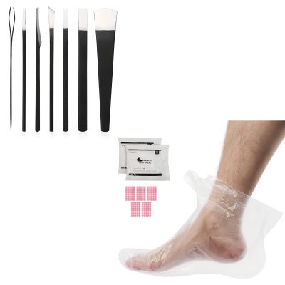 Pedicure Knife Set & Paraffin Wax Bath Liners, Segbeauty 7pcs Ingrown Toenail Blade Tool with Storage Bag for Nail Corn Callus, 200pcs XL Paraffin Foot Plastic Paraffin Bath Socks for SPA