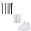 Pedicure Knife Set & Paraffin Bath Mitts and Booties, Segbeauty 7pcs Ingrown Toenail Blade Tool for Nail Corn Callus, Thick Snug Elastic Opening Paraffin Wax Glove and Bootie with Double Terry Clothes view 1