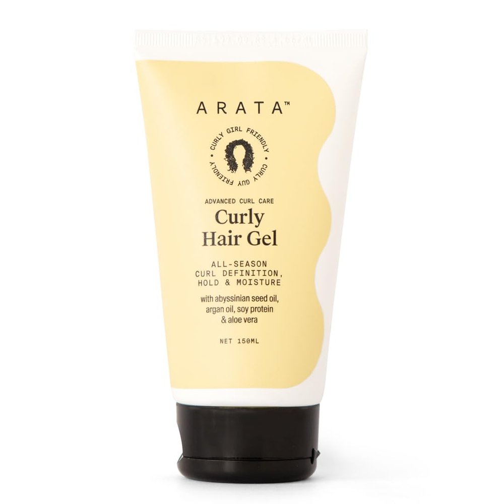 Arata Advanced Curl Care Curly Hair Gel (150 ML) | Abyssinian Seed Oil, Argan Oil, Soy Protein & Aloe Vera | All-Season Curl Definition & Soft, Natural Hold | CG Approved