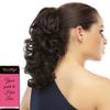 Crush Ponytail Color 1B Hot FudgeEasihair Hairpieces 7.5-10" Length Reversible Claw Clip Attachment Synthetic Curly Layered Pony Clip On Bundle MaxWigs Hairloss Booklet view 3