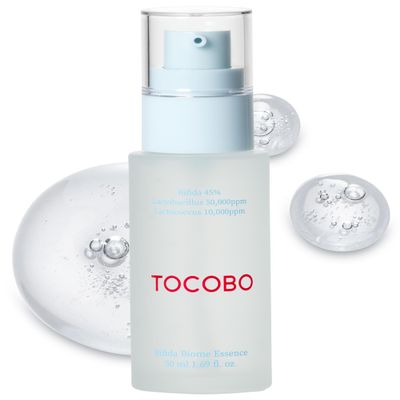 TOCOBO Bifida Biome Essence Vegan Korean Face Serum with Bifida 45% and Probiotic Complex for Strengthening Skin Barrier, Hydration, Soothing, and Firming Lightweight Gel Formula, 1.69 fl.oz.