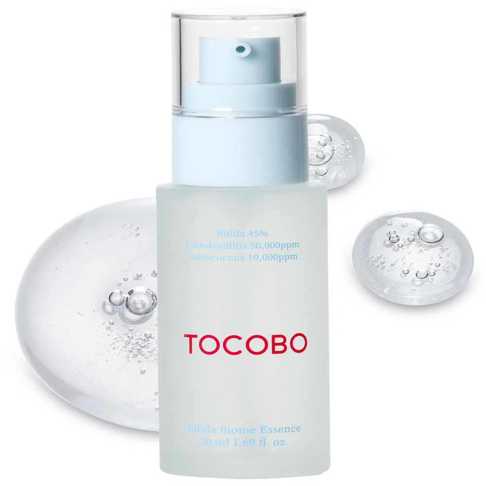TOCOBO Bifida Biome Essence  Vegan Korean Face Serum with Bifida 45% and Probiotic Complex for Strengthening Skin Barrier, Hydration, Soothing, and Firming  Lightweight Gel Formula, 1.69 fl.oz.