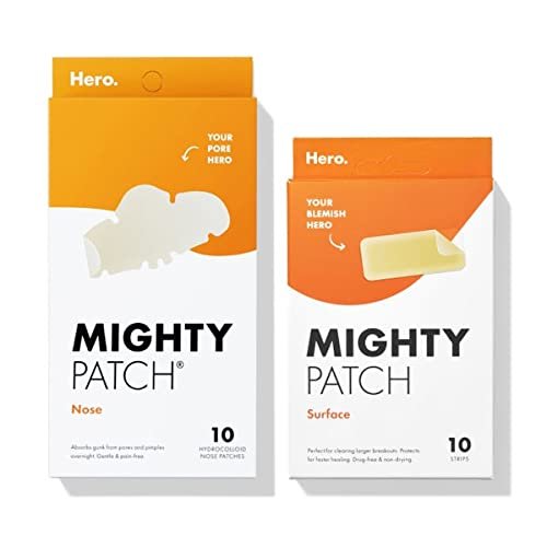 Hero Cosmetics Mighty Patch XL Patch Duo - XL Hydrocolloid Patches for Nose Pores and Large Breakout Areas (10 Count)