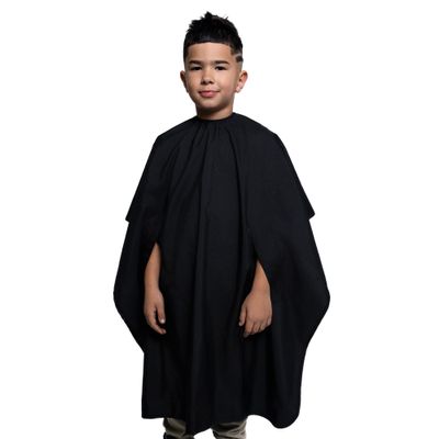 Barber Strong The XL Barber Cape Haircut Cover for Men, 60" Width x 70" Long, Extra Wide Stretch Comfort Neck Closure, Hair Repelling and Static-Reducing, Water Resistant - Black