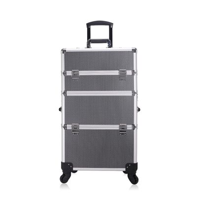 DWLOMHE Makeup Case Makeup Train Case Train Rolling Makeup Case, Professional Artist Trolley Studio Free Standing Case