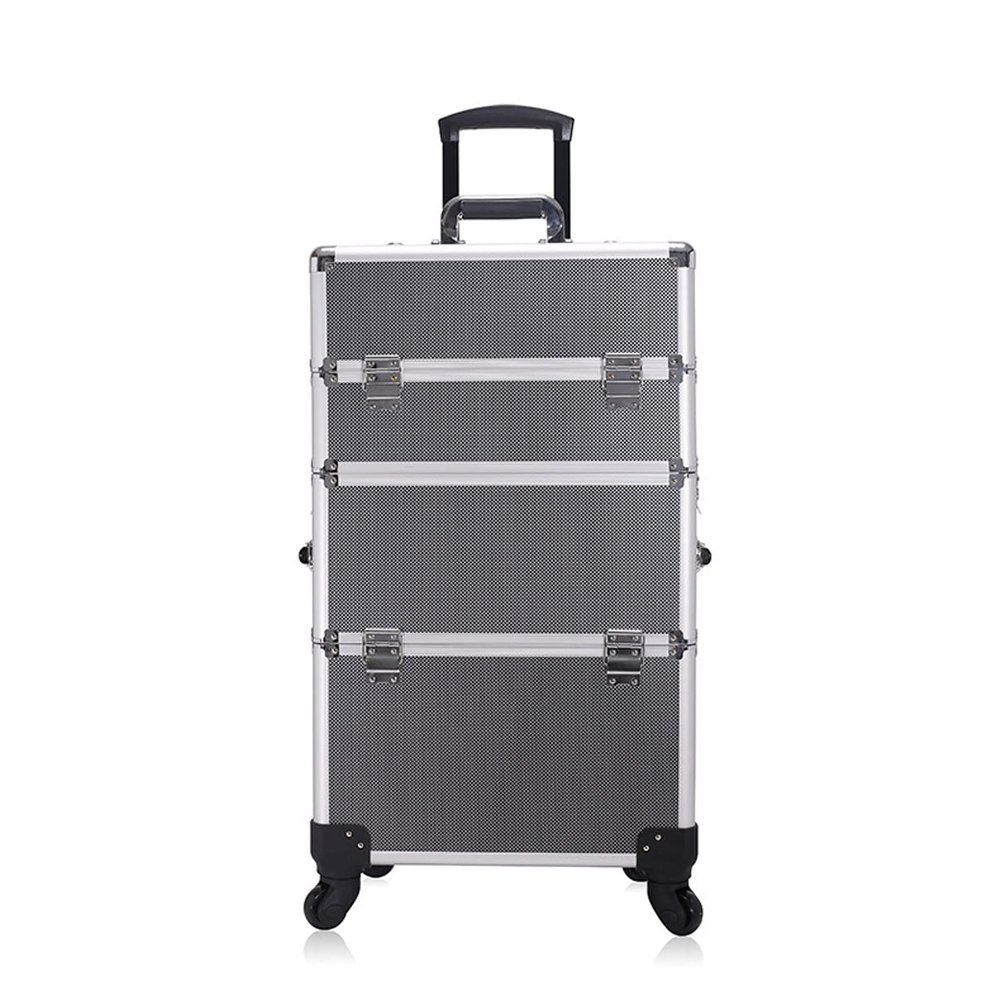 DWLOMHE Makeup Case Makeup Train Case Train Rolling Makeup Case, Professional Artist Trolley Studio Free Standing Case