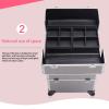 DWLOMHE Makeup Case Makeup Train Case Train Rolling Makeup Case, Professional Artist Trolley Studio Free Standing Case view 4