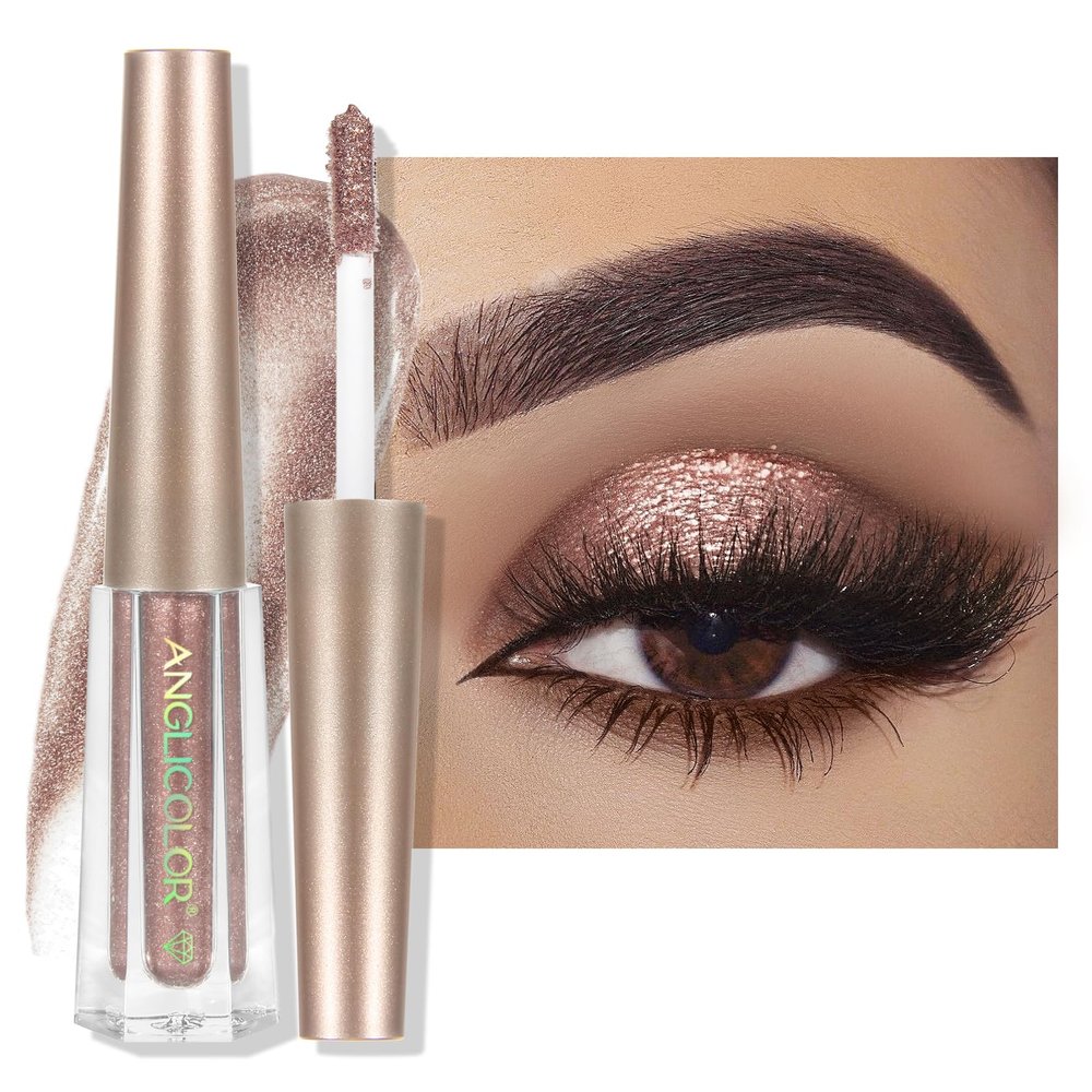 Anglicolor Glitter Eyeshadow Diamond, Liquid Eyeshadow Long-Lasting Quick-Dry, Lightweight Smooth, Shimmer Eyeshadow, Metals Gloss Sparkling Eyeliner Pen, Cosmetics Gift for Girls and Women