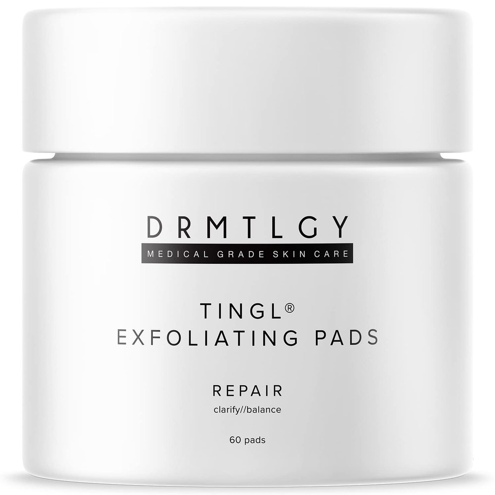 DRMTLGY Tingl Exfoliating Face & Body Pads 60 Count | AHA BHA Toner Pads