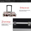 DWLOMHE Makeup Case Train Rolling Makeup Case, with Safe Lock Travel Cosmetic Organizer Box, for Dressing Room, Traveling Cosmetic Case view 3