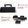 DWLOMHE Makeup Case Train Rolling Makeup Case, with Safe Lock Travel Cosmetic Organizer Box, for Dressing Room, Traveling Cosmetic Case view 4