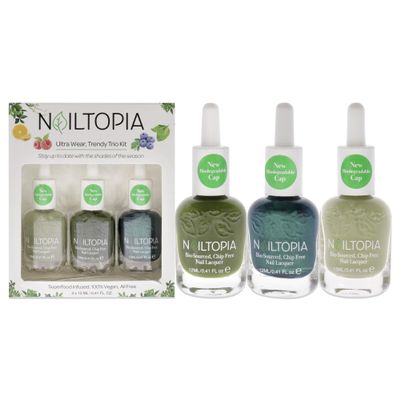 Nailtopia Be-Leaf In Yourself Kit: Ultra Wear, Trendy Trio Kit - All Natural, Strengthening Biotin and Superfood-Infused Polish - Chip Resistant Formula - Quick-Dry, Long Lasting Wear - 3 pc