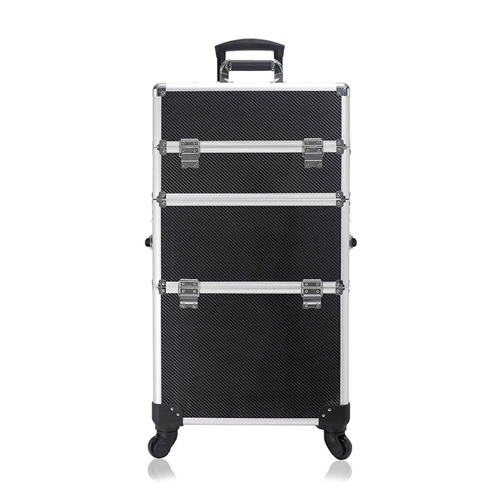 DWLOMHE Makeup Case Makeup Train Case Train Rolling Makeup Case, Professional Artist Trolley Studio Free Standing Case