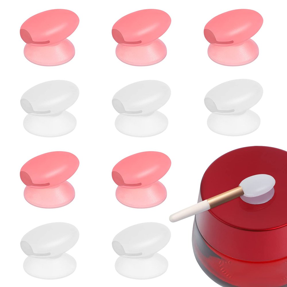 10Pcs Lip Brush Covers Make Up Cosmetic Guards Protectors Cover Silicone Brush Covers Caps As Shown