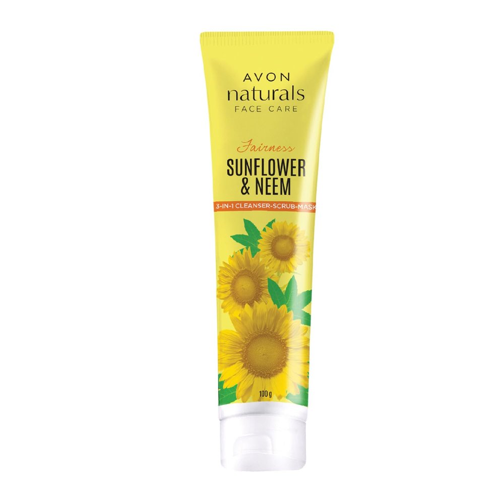 Avon Naturals 3-in-1 Cleanser Scrub Mask Sunflower & Neem 100 gm