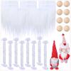 24 Pieces Pre-Cut Gnome Beard Braids Wooden Balls Nose Set Handmade Gnome Beard Fake Fluffy Gnome Beard Faux Fur Gnome Dwarf Beard Braids Unfinished Wooden Balls for DIY Your Gnomes view 1
