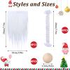 24 Pieces Pre-Cut Gnome Beard Braids Wooden Balls Nose Set Handmade Gnome Beard Fake Fluffy Gnome Beard Faux Fur Gnome Dwarf Beard Braids Unfinished Wooden Balls for DIY Your Gnomes view 2