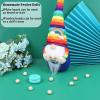 24 Pieces Pre-Cut Gnome Beard Braids Wooden Balls Nose Set Handmade Gnome Beard Fake Fluffy Gnome Beard Faux Fur Gnome Dwarf Beard Braids Unfinished Wooden Balls for DIY Your Gnomes view 4