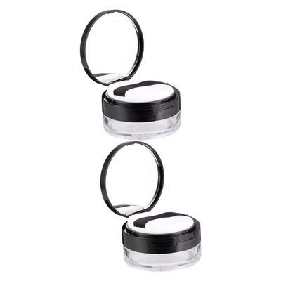 Beaupretty 2 Sets 20g Loose Powder Boxes Mirror Elastic Mesh Plastic Sub Compacts Leakproof for Makeup Bag