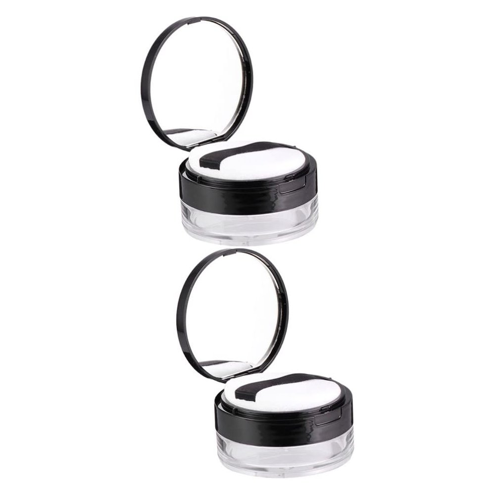 Beaupretty 2 Sets 20g Loose Powder Boxes Mirror Elastic Mesh Plastic Sub Compacts Leakproof for Makeup Bag