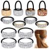 12 Pcs Glitter Elastic Ponytail Holders - Crystal Hair Accessories for Women Girls Ladies, Mixed Colors view 1