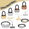 12 Pcs Glitter Elastic Ponytail Holders - Crystal Hair Accessories for Women Girls Ladies, Mixed Colors view 2