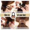 12 Pcs Glitter Elastic Ponytail Holders - Crystal Hair Accessories for Women Girls Ladies, Mixed Colors view 3