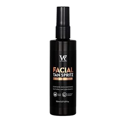 Watermans Face Self Tanning Water Aloe Vera 150ml - Self Tan Face Mist, Face Tan, Vegan, DHA Natural Tanning Active no biscuit smell, Tropical smelling