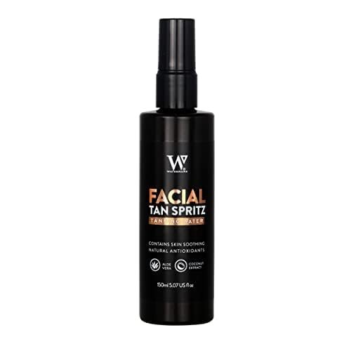 Watermans Face Self Tanning Water Aloe Vera 150ml - Self Tan Face Mist, Face Tan, Vegan, DHA Natural Tanning Active no biscuit smell, Tropical smelling