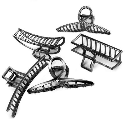 Magik 5-10 Pack Metal Jumbo Hair Claw Clip Large Strong Hold for Thick Hair Nonslip (5 Pack, Black)