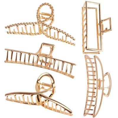 Magik 5-10 Pack Metal Jumbo Hair Claw Clip Large Strong Hold for Thick Hair Nonslip (10 Pack, Rose Gold)