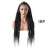 13''x6.5'' Soft Swiss Lace Front Hand Braided Wigs for African American Girls Baby Hair Front for Natural Looking Premium Quality Synthetic Hair 31'' Long Light Weight (#1B Black) view 2