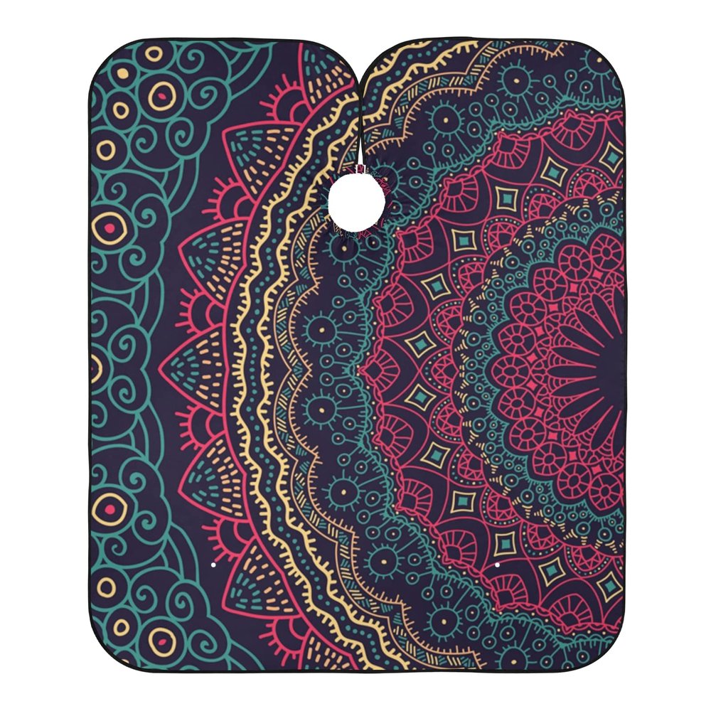 ALAZA Tribal Mandala Barber Cape for Men Women, Waterproof Haircut Apron Beard Shaving Bib Hair Cutting Cloth 55 x 65 Inch
