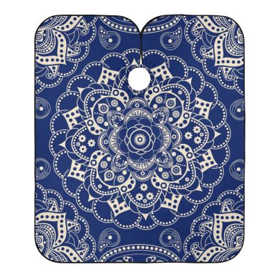 ALAZA Blue Mandala Barber Cape for Men Women, Waterproof Haircut Apron Beard Shaving Bib Hair Cutting Cloth 55 x 65 Inch