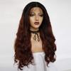YTOOZ Chemical Fiber Wig Female 26 Inch Dark Brown Gradient Long Curly Hair Front Bud Silk Screen Half Hand-Woven High Density Soft and Shiny view 2
