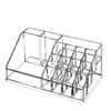 KW Collection Acrylic Makeup Organizer Cosmetic Storage Makeup Display Case Makeup Brush Holder Lipstick Dispenser Canister Bathroom Container (8.7x 5 x 3.2 in, 16 Partitions, Transparent) view 1