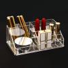 KW Collection Acrylic Makeup Organizer Cosmetic Storage Makeup Display Case Makeup Brush Holder Lipstick Dispenser Canister Bathroom Container (8.7x 5 x 3.2 in, 16 Partitions, Transparent) view 4