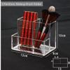 KW Collection Acrylic Makeup Organizer Cosmetic Storage Makeup Display Case Makeup Brush Holder Lipstick Dispenser Canister Bathroom Container (5.1 x 3.5 x 3.9 in, 3 Partitions, Transparent) view 2