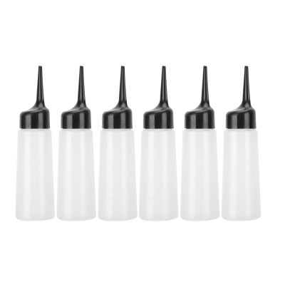 Agatige 6pcs Hair Dye Bottle Applicator, Refillable Hair Washing Squeeze Bottle for Hair Salon