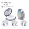 2pcs Ultra Thin Portable Loose Case Mirror Makeup Containers Compact Puff Storage view 4